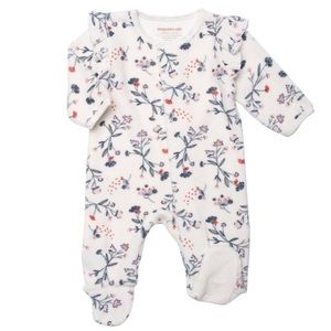 Velour Floral Magnetic Me footie